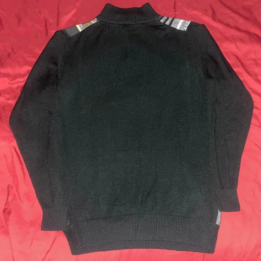 Vintage H By Steve Harvey Colorblock Long Sleeve 1/4 Button Golf Polo Medium - Picture 3 of 4